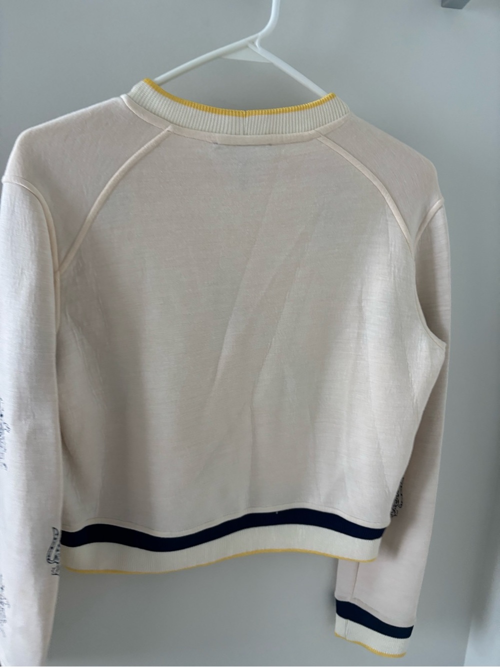 Maje Sweatshirt with Lion/Leopard Print — Cream & Navy - Picture 4 of 7